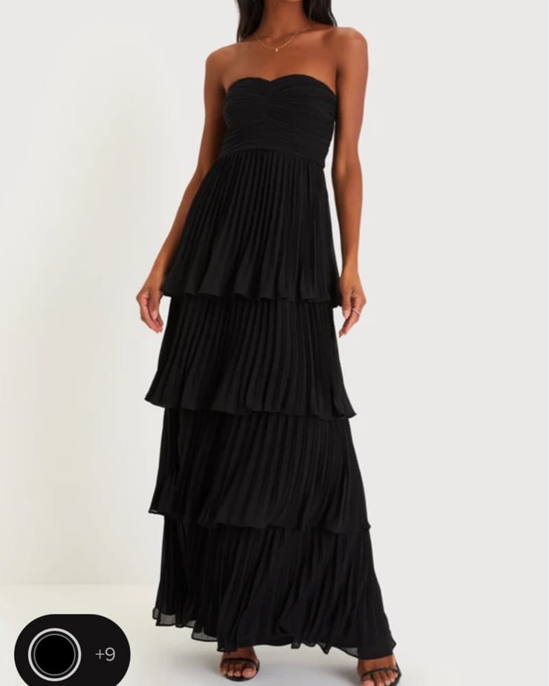 Black Strapless Maxi Dress - Image 1