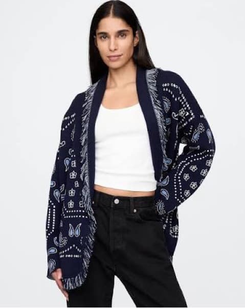 Gap Oversized Fringe Shawl Cardigan - Image 1