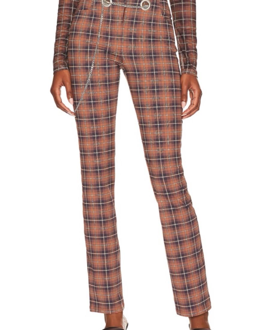 Miaou Plaid Pants In Chocolate  - Image 1