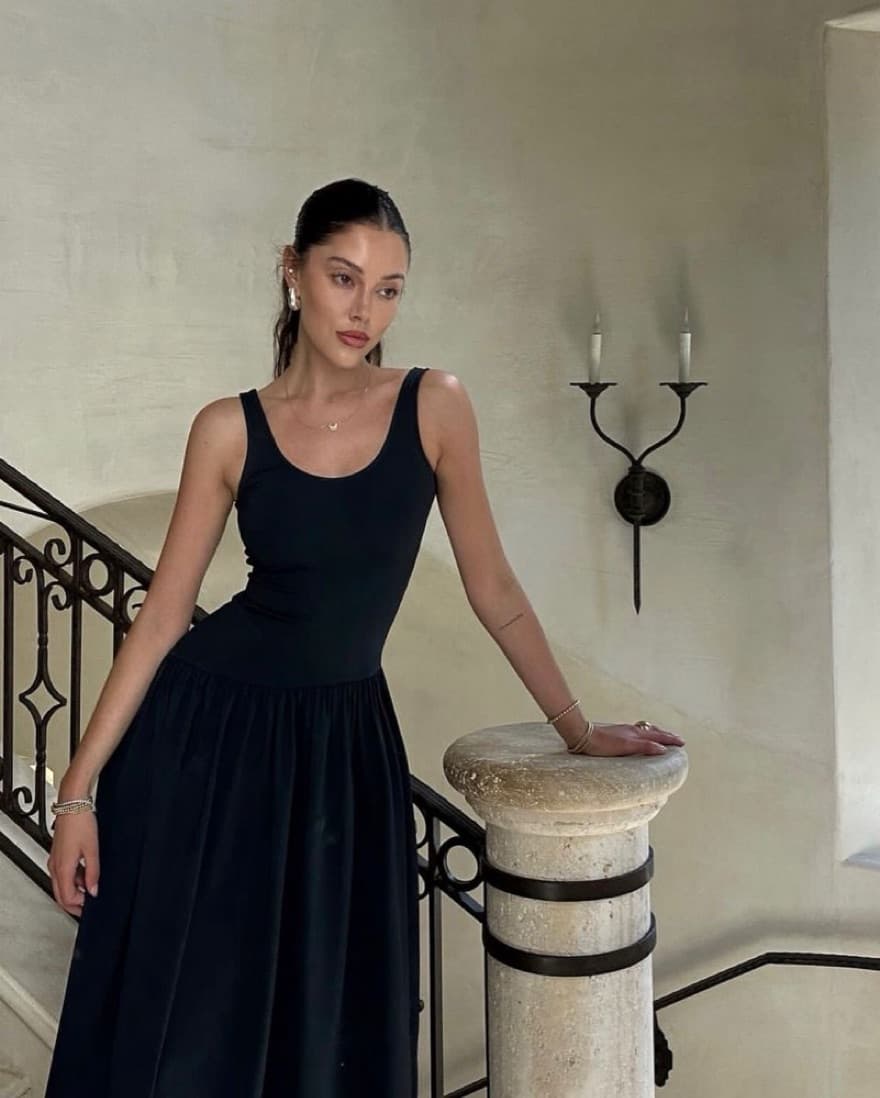 Pleated Maxi Dress - Image 1