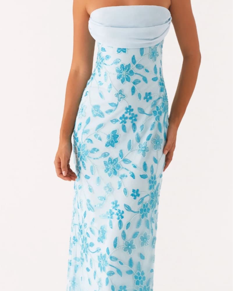 Blue Floral Maxi Dress - Image 2