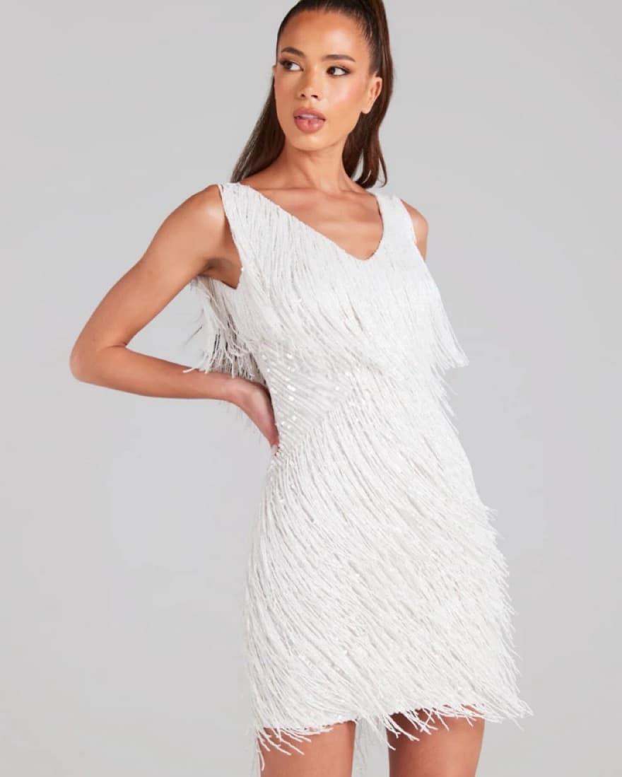 Gatsby White Beaded Perfect Second Look  - Image 3