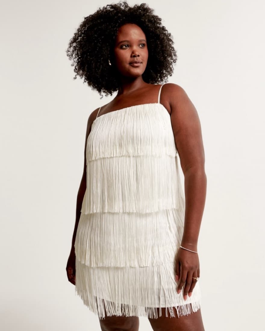 White Fringe Mini Dress - Image 2