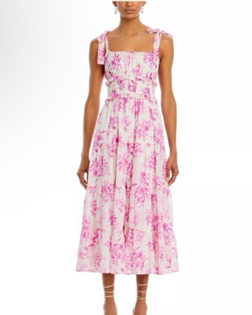 Bloomies Floral Tie Strap Midi Dress - Image 2
