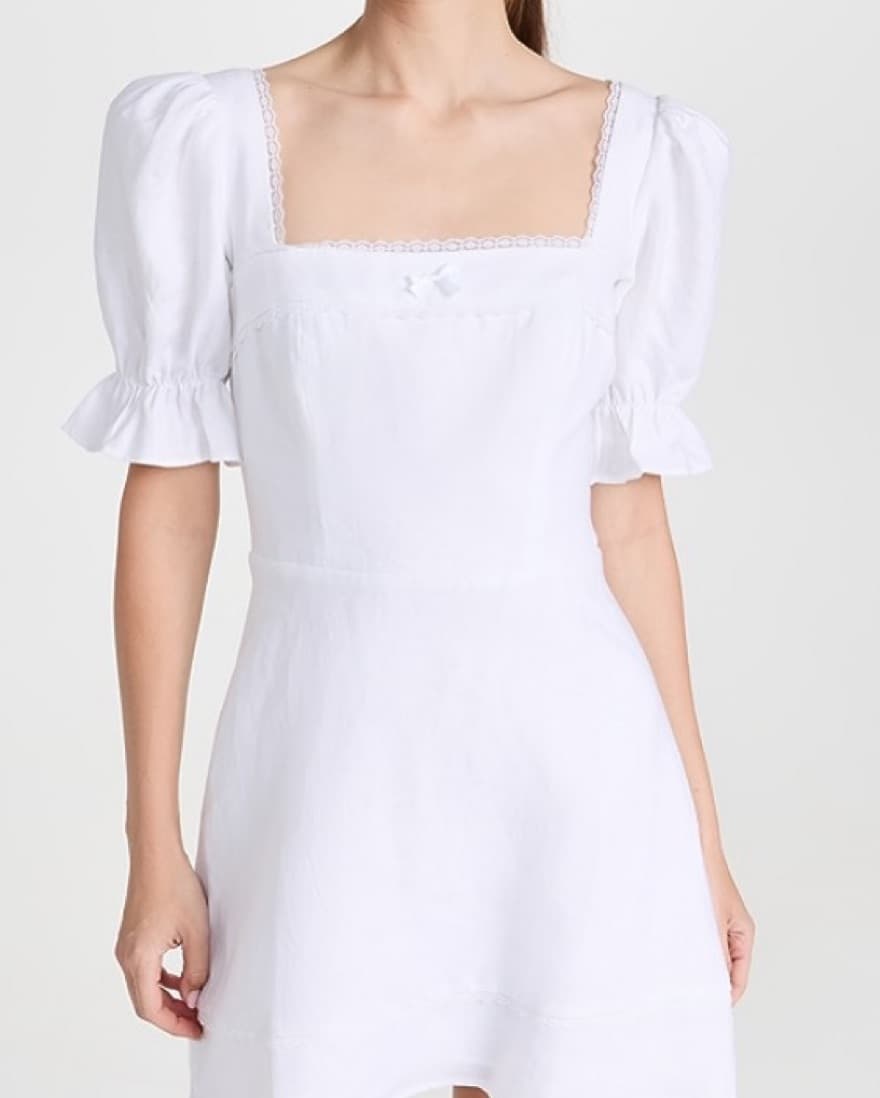 Reformation White Linen Dress  - Image 2