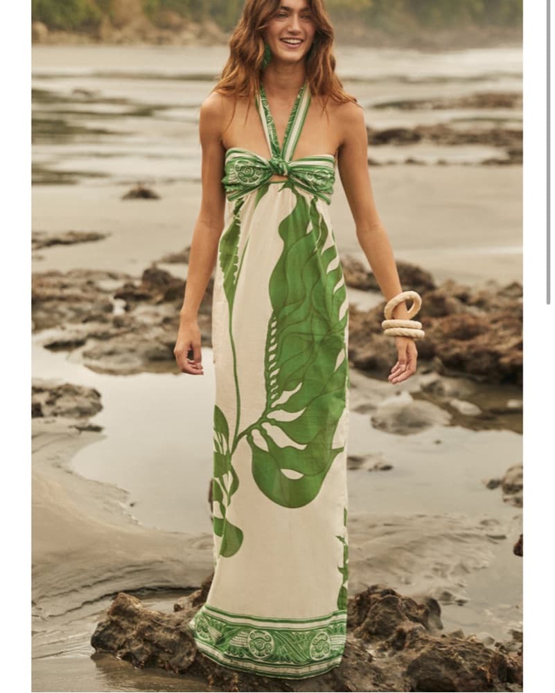 Johanna Ortiz Seagrass Cotton Maxi Dress - Image 1