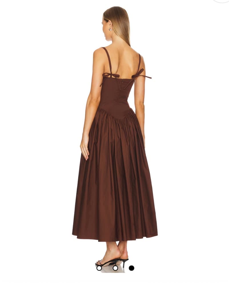 Revolve Chocolate Brown Corset Dress - Image 2