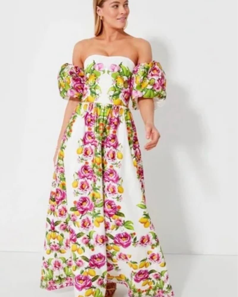 Vibrant Floral Off-the-Shoulder Maxi Dress - Image 2