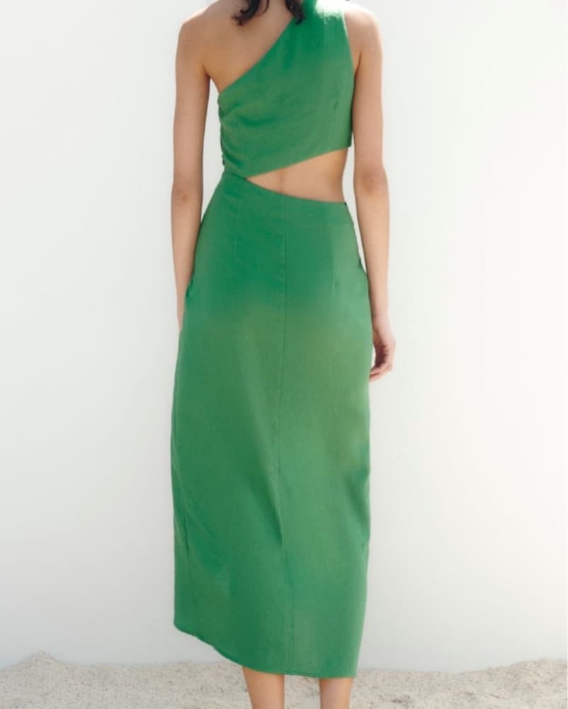 Zara Green Dress With Cutout  - Image 3