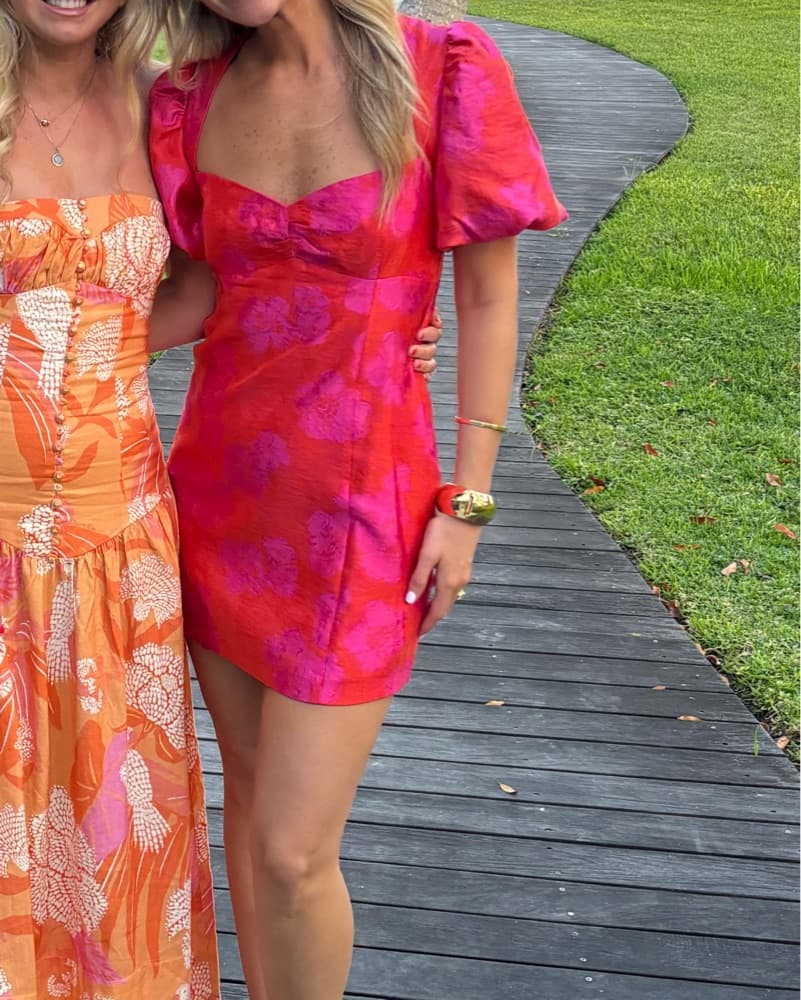 Vibrant Floral Tiered Mini Dress - Image 4