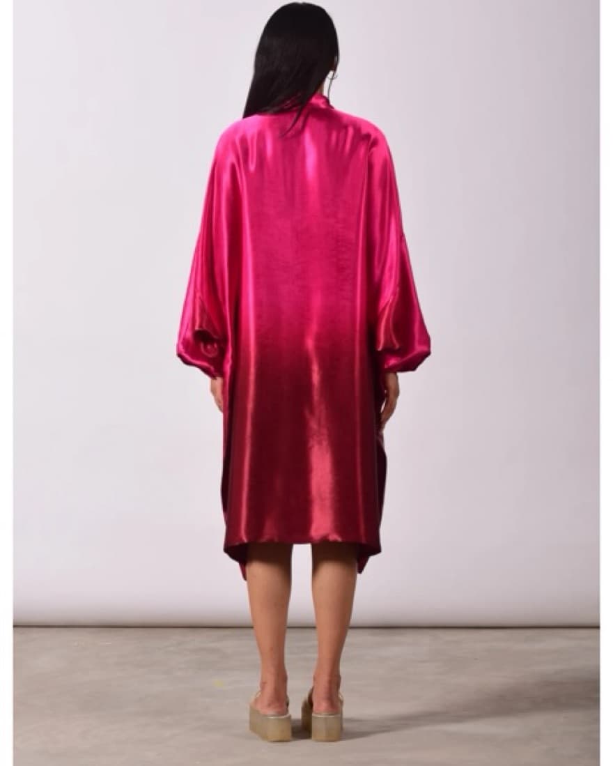 Satin Hand Dyed Shirtdress - Image 2
