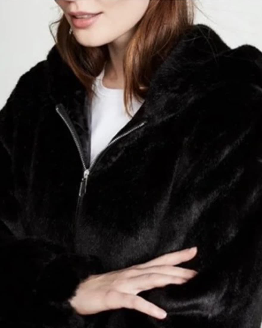 HELMUT LANG Oversized Faux Mink Bomber - Image 5
