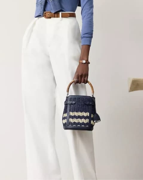 Ralph Lauren Chevron Bucket Bag - Image 5
