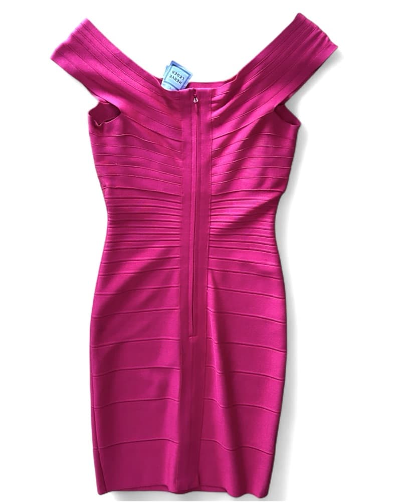 VINTAGE HERVE LEGER PINK BANDAGE DRESS - Image 2