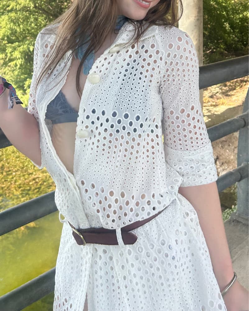 Enchantement Vintage White Mini Dress - Image 1
