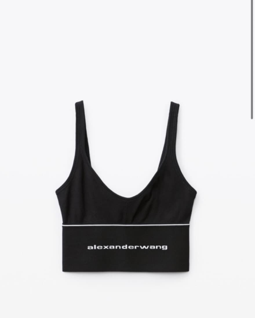 Alexander Wang logo elastic bra Black - Image 2