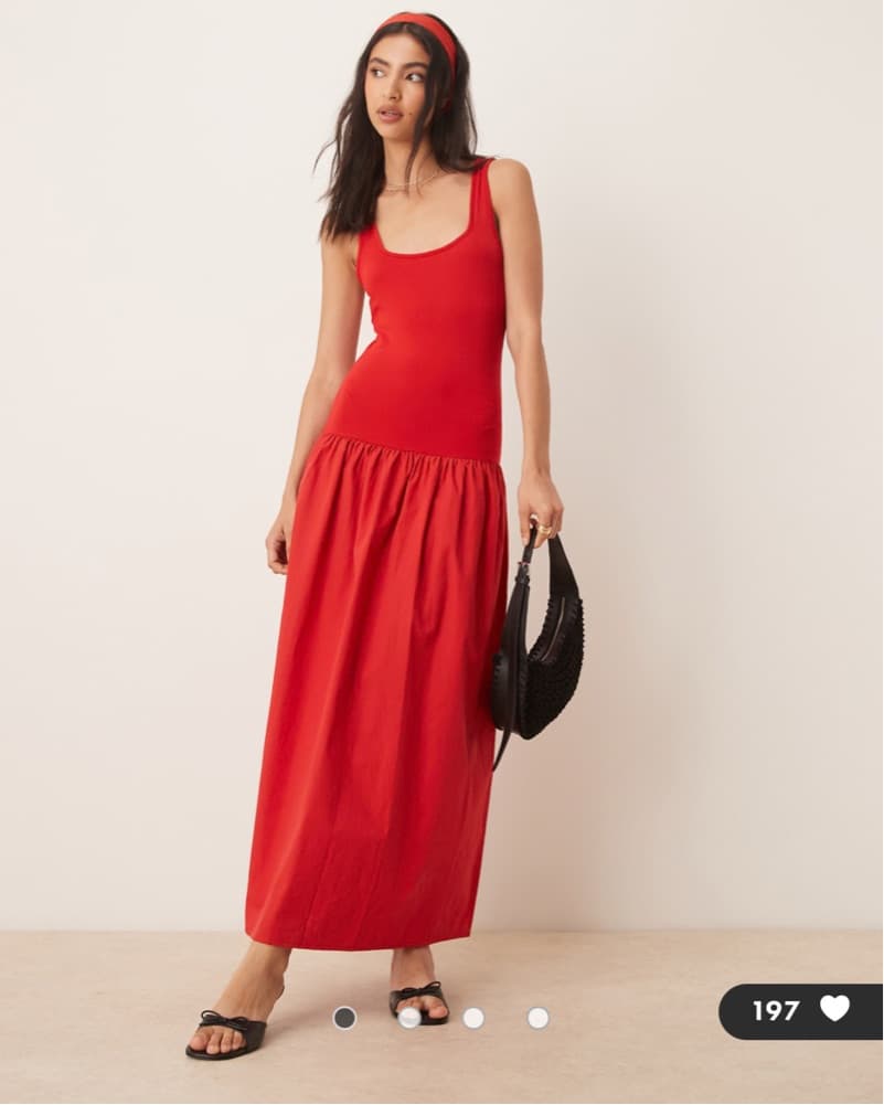 Red Drop Waist Dress - Image 1