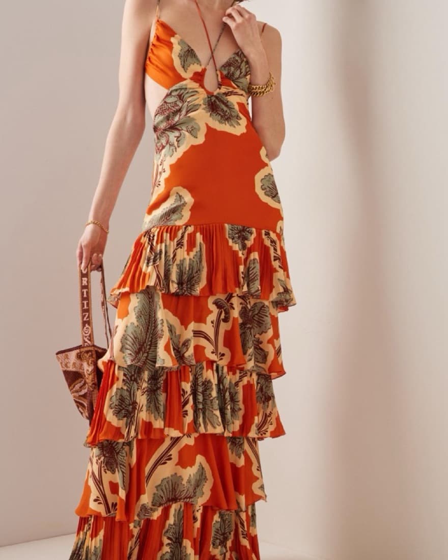 SS25 Johanna Ortiz Orange Formal Dress - Image 1