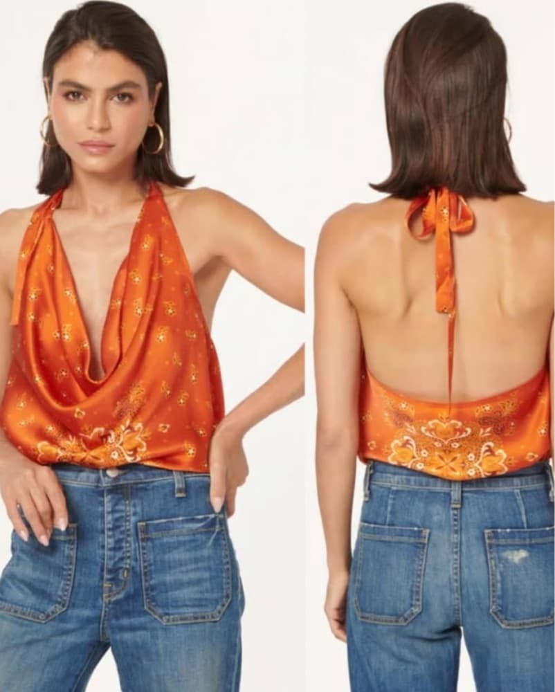 CAMI NYC jackie orange bandana cowl - Image 1