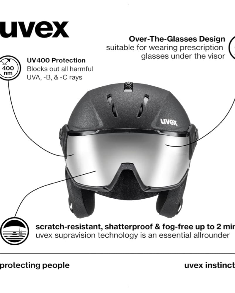 Uvex Ski Helmet With Built-In Visor - Image 2