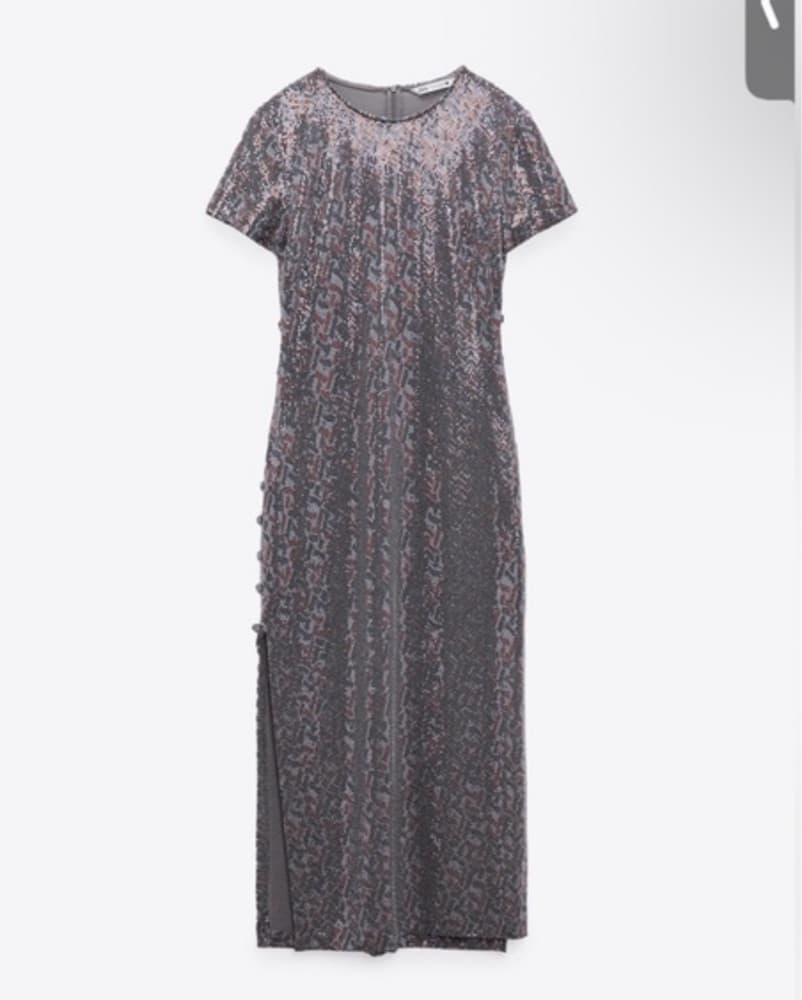 Silver sequin zara dress - Image 3