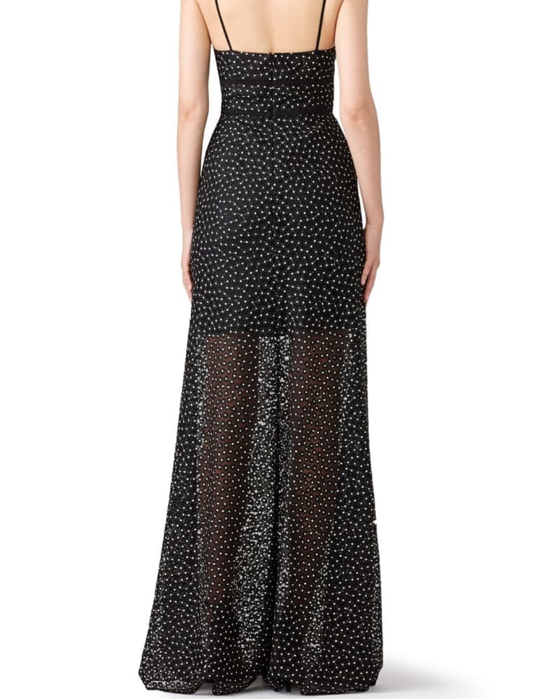 Black Floral Lace Slip Gown - Image 2