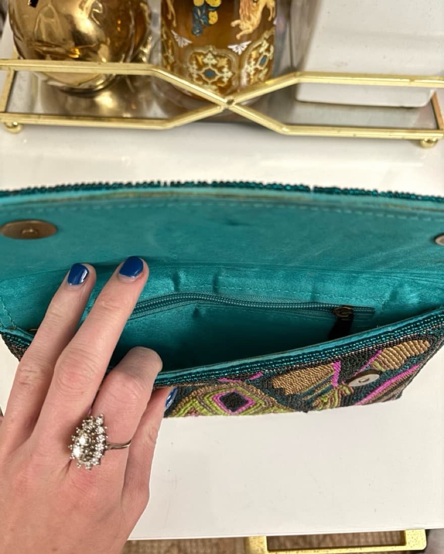 Anthropologie Multi Color Sequin Clutch - Image 3