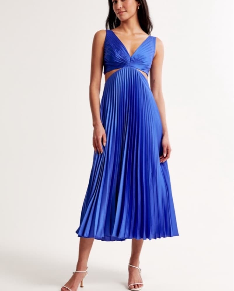 A&F Giselle Pleated Cutout Maxi Dress - Image 1