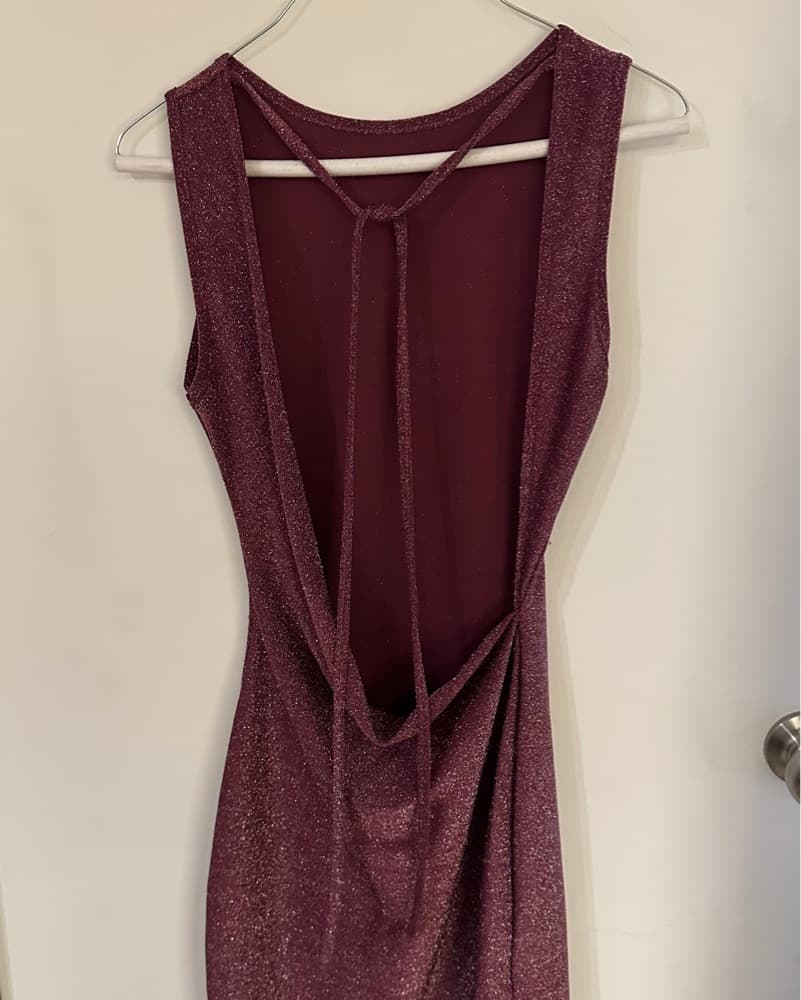Open Back Purple Sparkly Dress  - Image 3