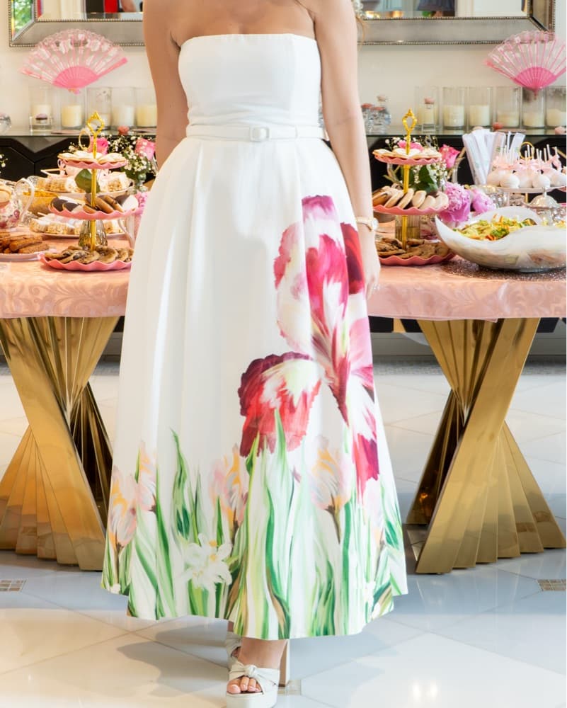 White Floral Midi Dress - Image 1