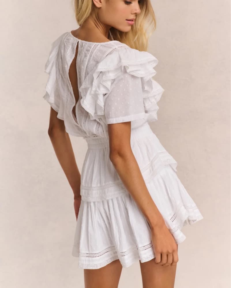 LoveShackFancy Ruffle Mini Dress - Image 4