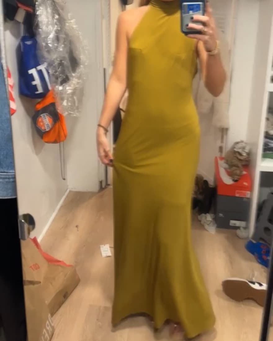 Zara Long Open Back Halter Dress - Image 4