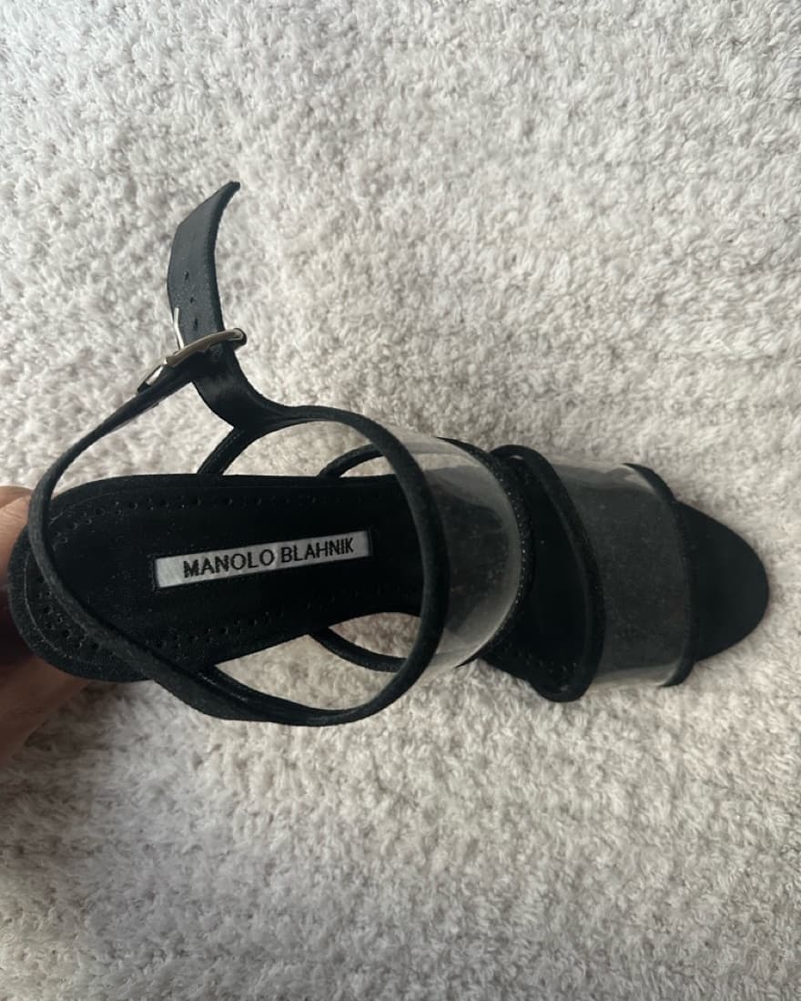Manolo Blahnik Black Suede Sandal - Image 2