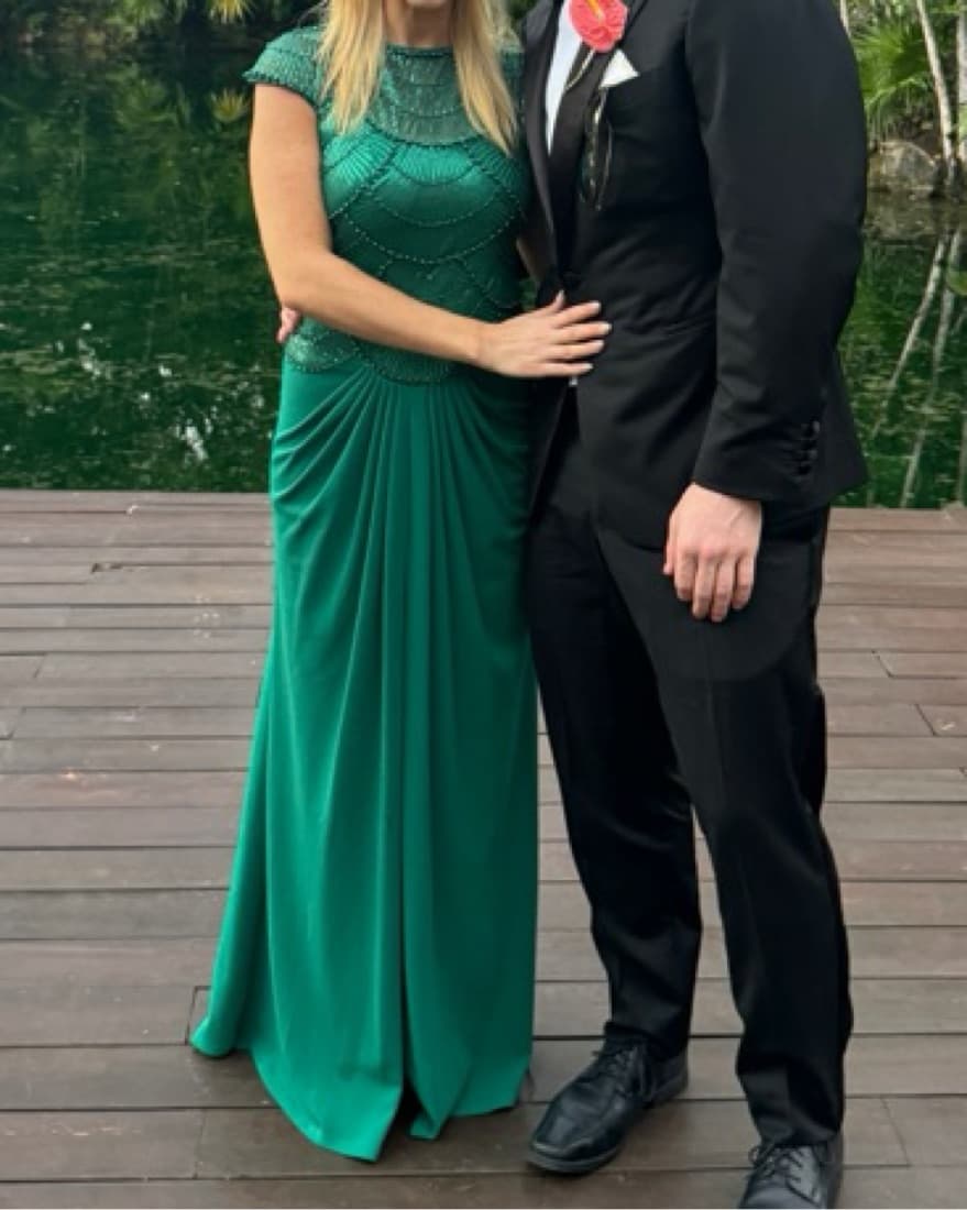 Tadashi Shoji Emerald Dress Black Tie - Image 5