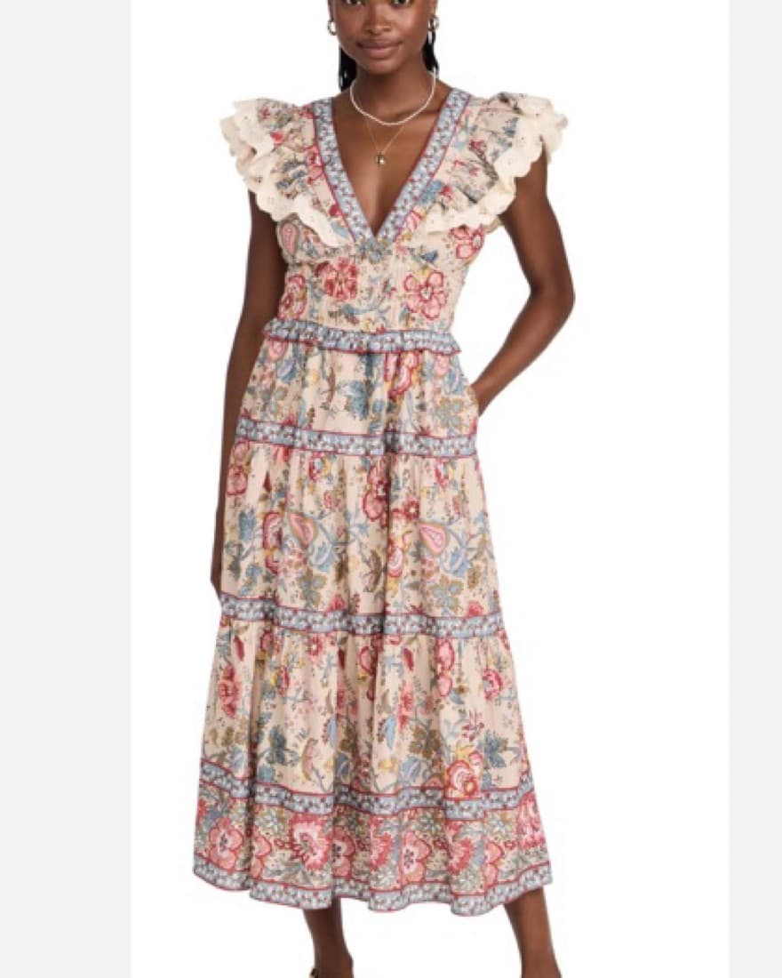 Sea NY Tess Midi Dress In Cream - Image 1