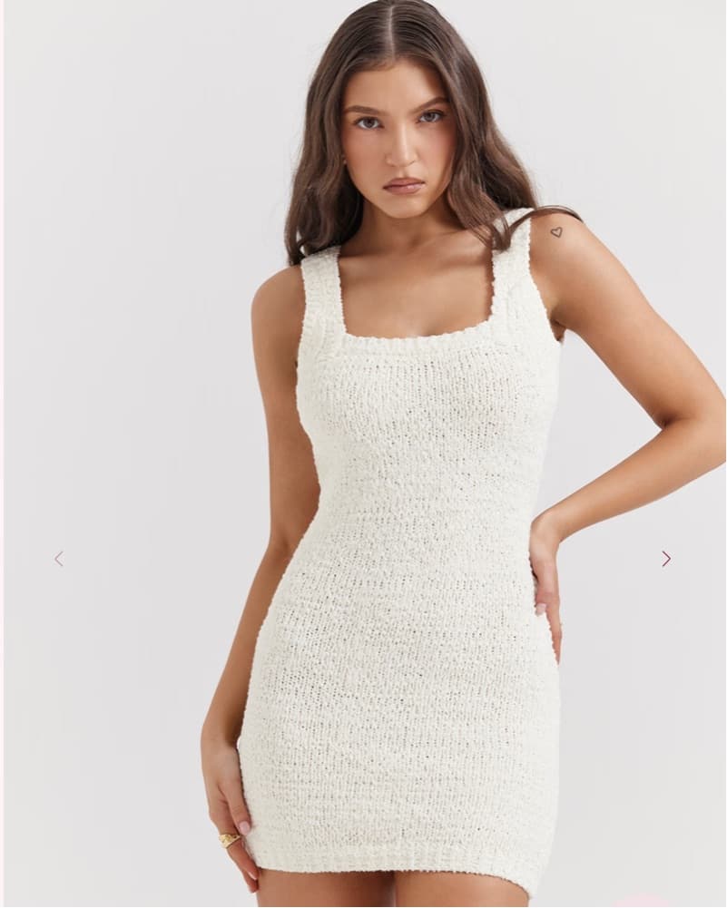 House Of Cb Cream Knit Dress  - Image 1