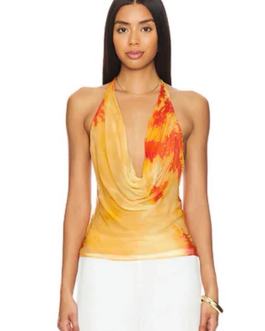 Vibrant Draped Halter Top - Image 1