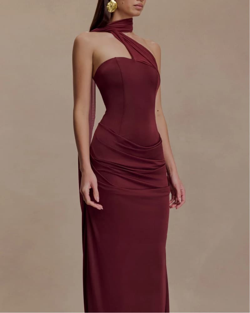Meshki Mattea Dress - Burgundy - Image 2