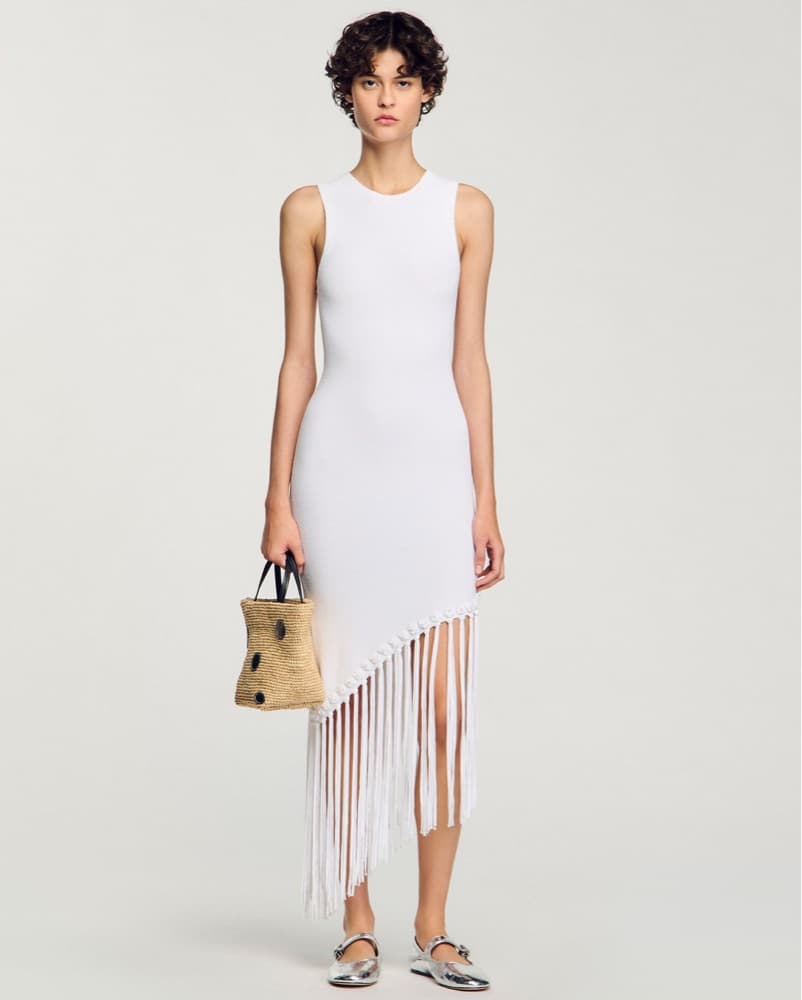 Sandro Fringed Crochet Dress - Image 1