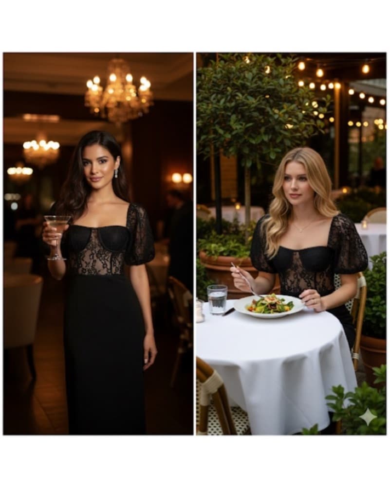 Weworewhat Black Corset Dress - Image 1