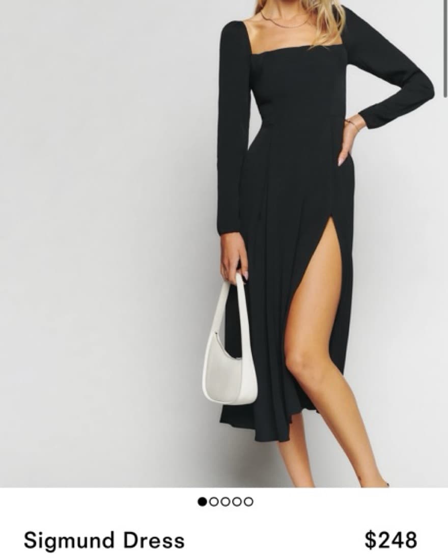 Reformation Black Sigmund Dress - Image 1