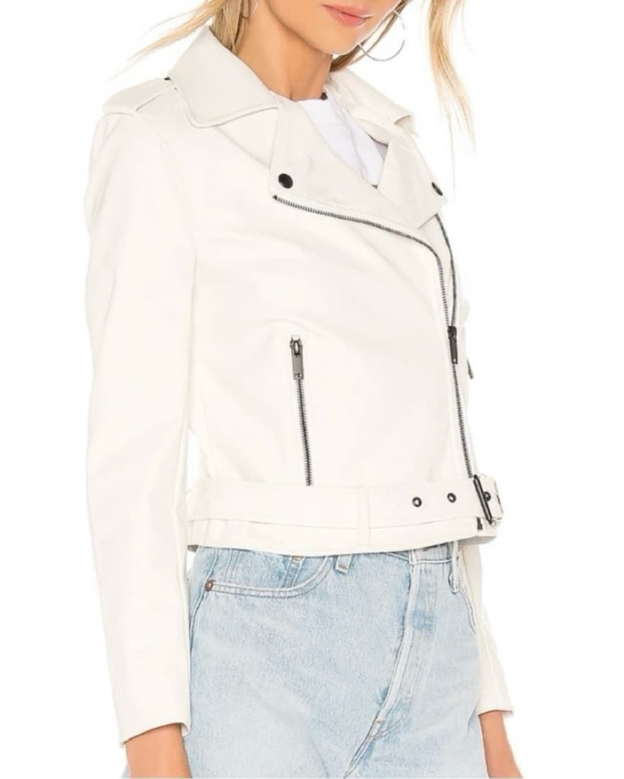 Superdown White Faux Leather Moto Jacket - Image 6