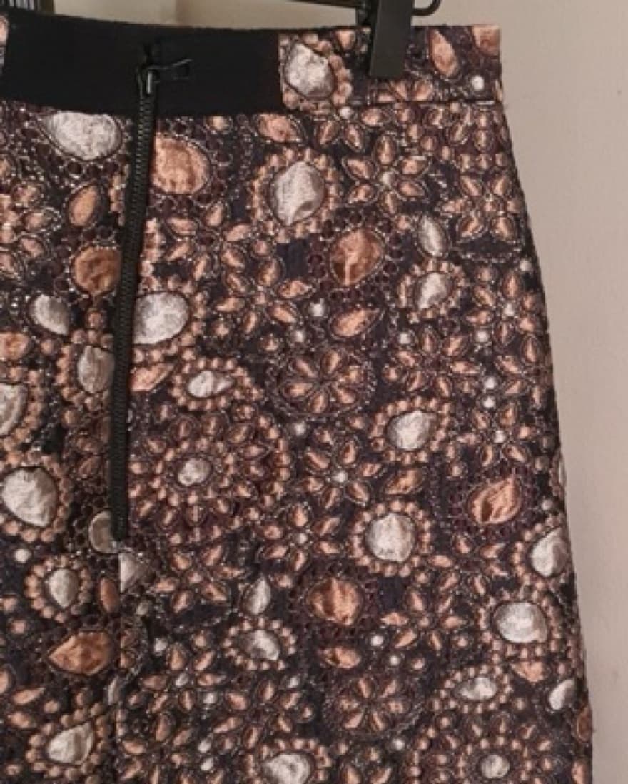 Alice+Olivia Metallic Jessa A-Line Skirt - Image 5