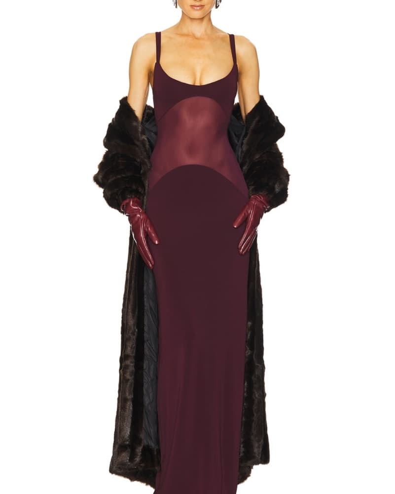 Sheer Knot Curve Maxi Dress  - Image 1