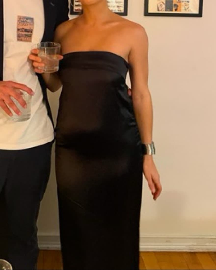 Black Silk Gown, Low Back  - Image 1