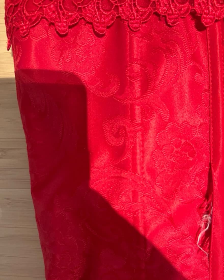 Margot Vinage Jacquard Corset In Red - Image 3