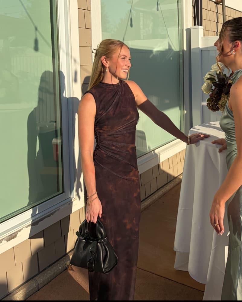 Brown Draped Tullie Dress - Image 1
