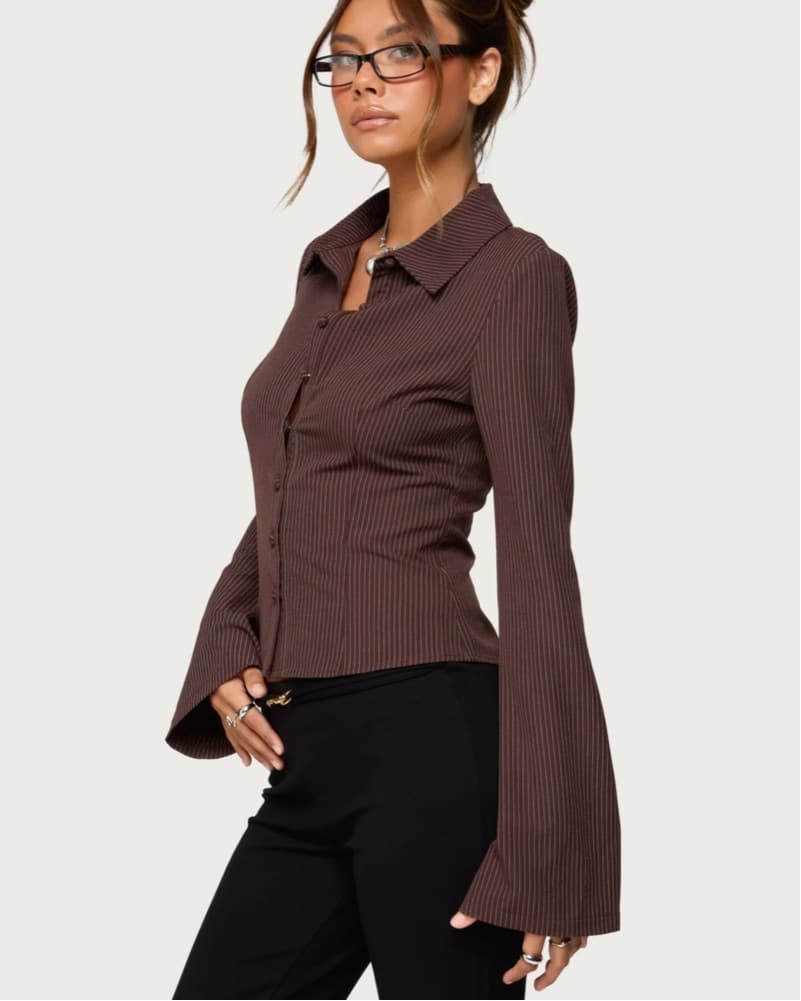 Brown Stripe Button-Down - Image 6