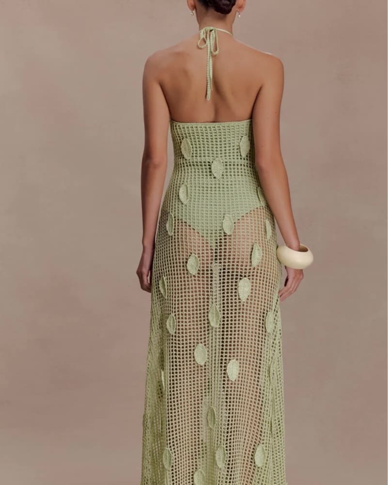 Meshki Elfie Crochet Halter Maxi Dress - Image 2