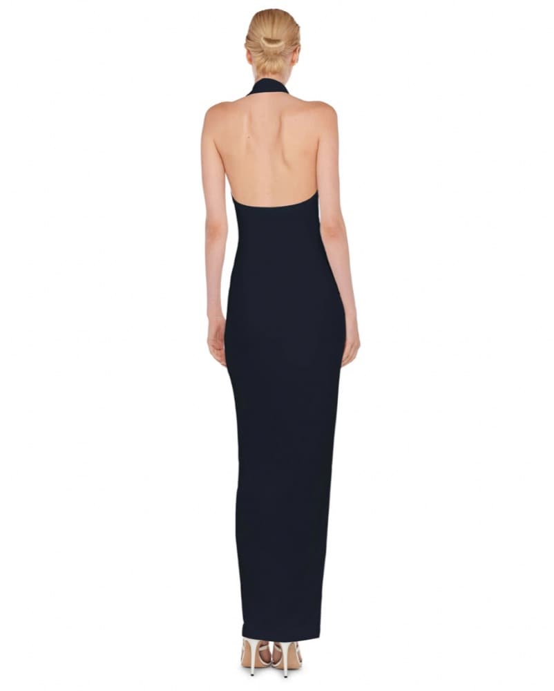 Norma Kamali Tie Front Halter Gown - Image 5